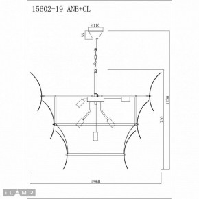 Подвесной светильник iLamp Gramercy 15602-19 ANB+CL в Пуровске - purovsk.mebel24.online | фото 3