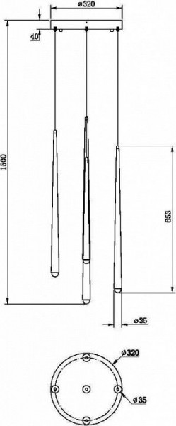 Подвесной светильник Maytoni Halo MOD132PL-L30BSK в Пуровске - purovsk.mebel24.online | фото 2