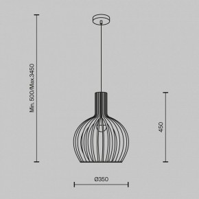 Подвесной светильник Maytoni Roots MOD194PL-01W в Пуровске - purovsk.mebel24.online | фото 3