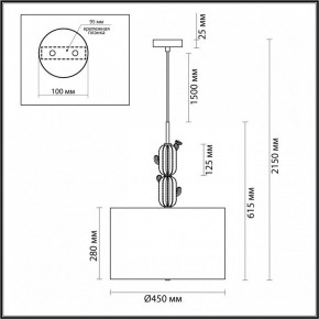 Подвесной светильник Odeon Light Cactus 5425/3 в Пуровске - purovsk.mebel24.online | фото 6