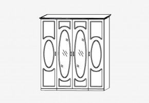 Прованс-2 Шкаф 4-х дверный с 2 зеркалами (Бежевый/Текстура белая платиной золото) в Пуровске - purovsk.mebel24.online | фото 2