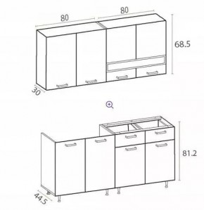 РИО-2 ЛДСП Кухонный гарнитур 1,6 м в Пуровске - purovsk.mebel24.online | фото 7