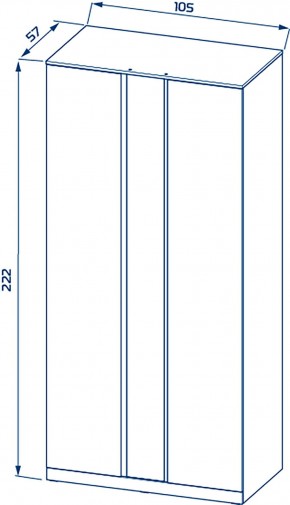 S01194 Варма Стор 105 шкаф распашной с зеркалом 222х105х57, белый в Пуровске - purovsk.mebel24.online | фото 2