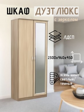 Шкаф 2-х створчатый Дуэт Люкс с зеркалом в Пуровске - purovsk.mebel24.online | фото 4