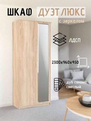 Шкаф 2-х створчатый Дуэт Люкс с зеркалом в Пуровске - purovsk.mebel24.online | фото 7