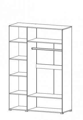 Шкаф 3-х створчатый с зеркалом НЕНСИ (Ясень Шимо светлый/Капучино глянец) в Пуровске - purovsk.mebel24.online | фото 2