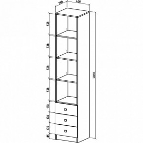 Шкаф для белья Бостон-3 в Пуровске - purovsk.mebel24.online | фото 3