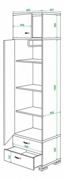 Шкаф платяной Домино КС-10 в Пуровске - purovsk.mebel24.online | фото 3