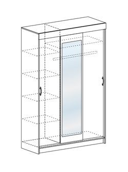 Шкаф-купе Басса ШКК 551 шимо шимо светлый/темный в Пуровске - purovsk.mebel24.online | фото 3