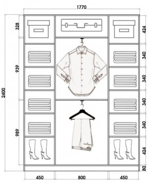 Шкаф-купе ХИТ 24-4-18/2-111 (420) в Пуровске - purovsk.mebel24.online | фото 3