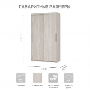 Шкаф-купе ШКК-11 (ясень белый) в Пуровске - purovsk.mebel24.online | фото 7