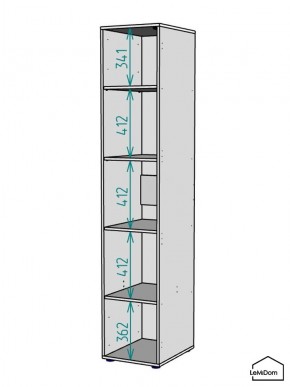 Шкаф Linnea MHR-1PO-2 2050х400х510 (Белый-М 11.1.1) в Пуровске - purovsk.mebel24.online | фото 3