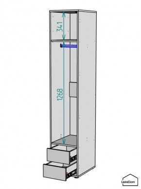 Шкаф Linnea MHR-1PO-3 2050х400х510 (Белый-М 11.1.1) в Пуровске - purovsk.mebel24.online | фото 3