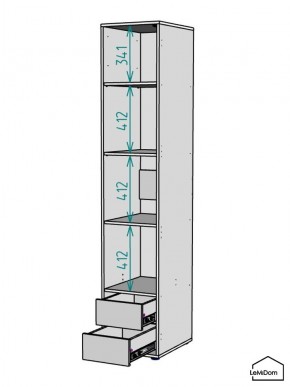Шкаф Linnea MHR-1PO-4 2050х400х510 (Белый-М 11.1.1) в Пуровске - purovsk.mebel24.online | фото 3