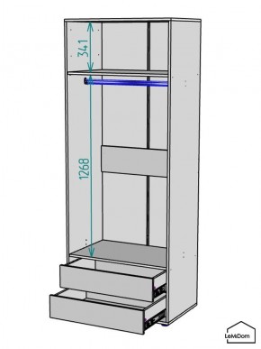 Шкаф Linnea MHR-2PO-3 2050х800х510 (Белый-М 11.1.2) в Пуровске - purovsk.mebel24.online | фото 3