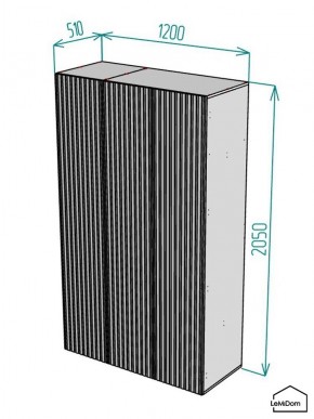 Шкаф Linnea MHR-3-2 2050х1200х510 (Белый-М 11.1.2) в Пуровске - purovsk.mebel24.online | фото 2