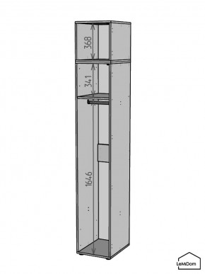 Шкаф с антресолью Linnea MHR-1A-1 2450х400х510 (Белый-М 11.1.2) в Пуровске - purovsk.mebel24.online | фото 3