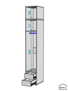 Шкаф с антресолью Linnea MHR-1A-3 2450х400х510 (Белый-М 11.1.1) в Пуровске - purovsk.mebel24.online | фото 3