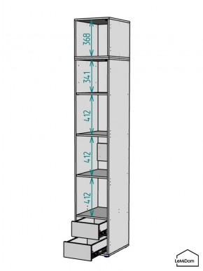 Шкаф с антресолью Linnea MHR-1POA-4 2450х400х510 (Белый-М 11.1.1) в Пуровске - purovsk.mebel24.online | фото 3