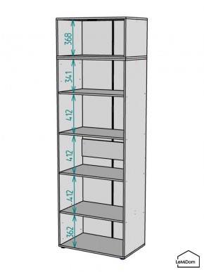 Шкаф с антресолью Linnea MHR-2A-2 2450х800х510 (Графит-М 11.1.25) в Пуровске - purovsk.mebel24.online | фото 3