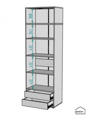 Шкаф с антресолью Linnea MHR-2A-4 2450х800х510 (Графит-М 11.1.25) в Пуровске - purovsk.mebel24.online | фото 3