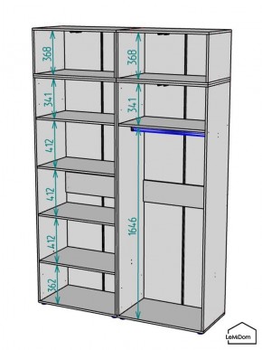 Шкаф с антресолью Linnea MHR-4A-1 2450х1600х510 (Графит-М 11.1.25) в Пуровске - purovsk.mebel24.online | фото 3