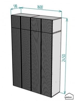 Шкаф с антресолью Linnea MHR-4POA-2 2450х1600х510 (Белый-М 11.1.2) в Пуровске - purovsk.mebel24.online | фото 2