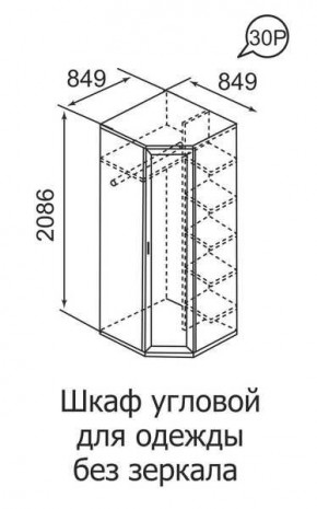 Шкаф угловой для одежды Ника-Люкс 30 с зеркалами в Пуровске - purovsk.mebel24.online | фото 3