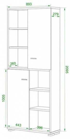 Шкаф-витрина Домино ПУ-30-2-ФС в Пуровске - purovsk.mebel24.online | фото 2