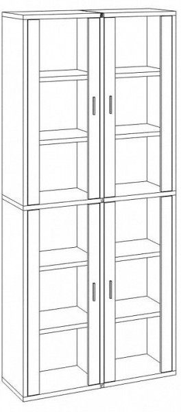 Шкаф-витрина Домино СУ(ш2в2)+4ФС в Пуровске - purovsk.mebel24.online | фото 2