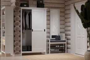 Скамья 85 Кантри для обуви, массив сосны, цвет белый в Пуровске - purovsk.mebel24.online | фото 4