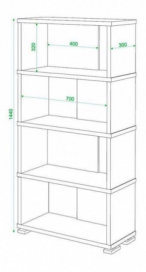 Стеллаж книжный Домино СБ-10_4 в Пуровске - purovsk.mebel24.online | фото 3