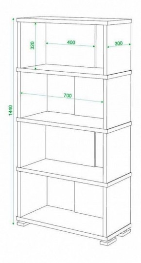 Стеллаж книжный Домино СБ-10_4 в Пуровске - purovsk.mebel24.online | фото 2