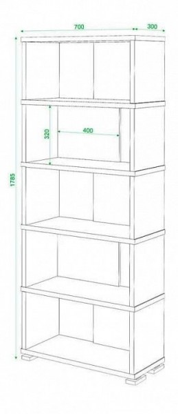 Стеллаж книжный Домино СБ-10_5 в Пуровске - purovsk.mebel24.online | фото 3