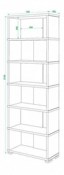 Стеллаж книжный Домино СБ-10_6 в Пуровске - purovsk.mebel24.online | фото 3