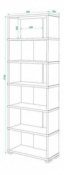 Стеллаж книжный Домино СБ-10_6 в Пуровске - purovsk.mebel24.online | фото 2