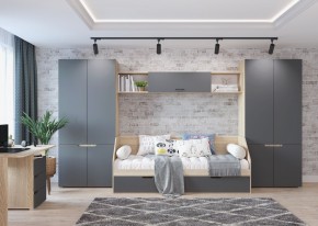 Стол 1200/3 ящика АНТАЛИЯ (Сонома/Графит софт) в Пуровске - purovsk.mebel24.online | фото 2