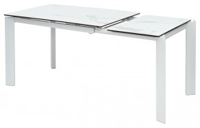Стол CORNER 120 HIGH GLOSS STATUARIO керамика, стекло/ белый каркас, ®DISAUR в Пуровске - purovsk.mebel24.online | фото 3