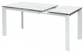 Стол CORNER 120 HIGH GLOSS STATUARIO керамика, стекло/ белый каркас, ®DISAUR в Пуровске - purovsk.mebel24.online | фото 4
