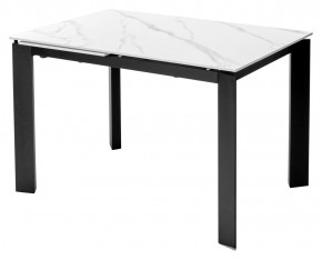 Стол CORNER 120 MATT WHITE MARBLE SOLID CERAMIC / BLACK, ®DISAUR в Пуровске - purovsk.mebel24.online | фото 1