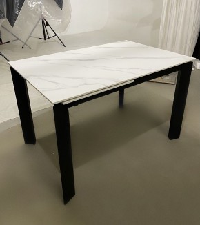 Стол CORNER 120 MATT WHITE MARBLE SOLID CERAMIC / BLACK, ®DISAUR в Пуровске - purovsk.mebel24.online | фото 2