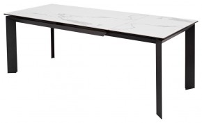 Стол CREMONA 140 HIGH GLOSS STATUARIO Белый мрамор глянцевый, керамика/ черный каркас, ®DISAUR в Пуровске - purovsk.mebel24.online | фото 2