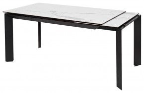 Стол CREMONA 140 HIGH GLOSS STATUARIO Белый мрамор глянцевый, керамика/ черный каркас, ®DISAUR в Пуровске - purovsk.mebel24.online | фото 3