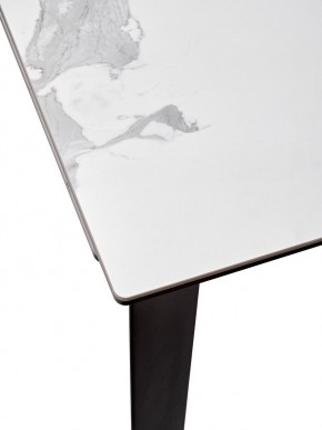 Стол CREMONA 140 HIGH GLOSS STATUARIO Белый мрамор глянцевый, керамика/ черный каркас, ®DISAUR в Пуровске - purovsk.mebel24.online | фото 4