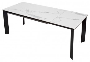 Стол CREMONA 140 HIGH GLOSS STATUARIO Белый мрамор глянцевый, керамика/ черный каркас, ®DISAUR в Пуровске - purovsk.mebel24.online | фото 8