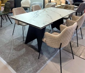 Стол IVAR 180 MARBLES KL-188 Контрастный мрамор, итальянская керамика, ®DISAUR в Пуровске - purovsk.mebel24.online | фото 11
