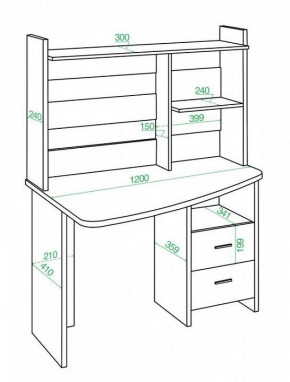 Стол компьютерный Домино Лайт СКЛ-Крл 120+НКЛ-120 в Пуровске - purovsk.mebel24.online | фото 2