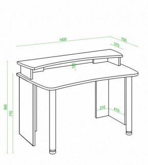 Стол компьютерный Домино Лайт СКЛ-Софт140+НКИЛ140 в Пуровске - purovsk.mebel24.online | фото 3