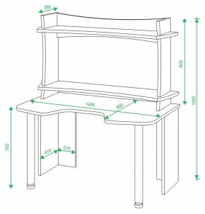 Стол компьютерный Домино lite СКЛ-Игр140 в Пуровске - purovsk.mebel24.online | фото 2