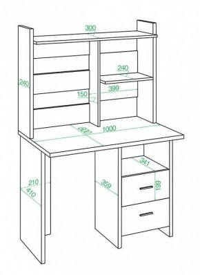 Стол компьютерный Домино Lite СКЛ-Прям100Р+НКЛ-100 в Пуровске - purovsk.mebel24.online | фото 2